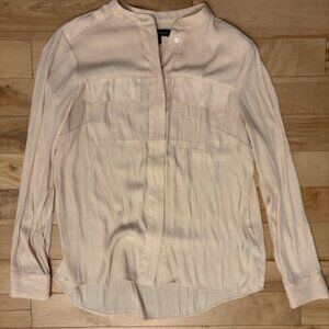 Banana Republic Cream Utility Button Up Blouse Medium